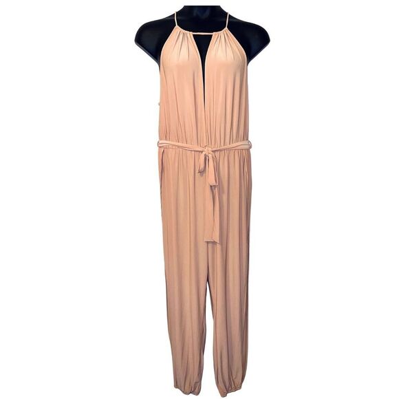 NWT Tan Jumpsuit with leg opening - Picture 1 of 3